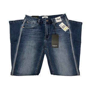 Kensie High Rise Stretch Skinny Crop Tuxedo Stripe Jeans 4/27